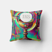 PI CommunionホストおよびChalice表現主義効果 クッション (裏面)