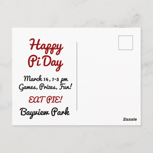 Pi Dayの投稿 ポストカード (裏面)