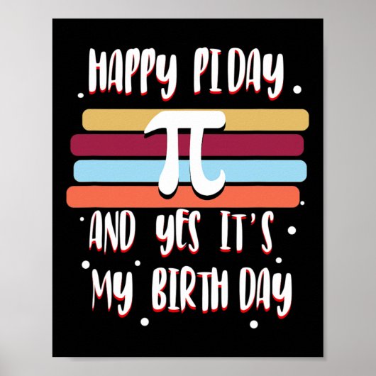 Pi Dayハッピーバースデー3.14数値カッコいいおもしろいギーク ポスター (正面)