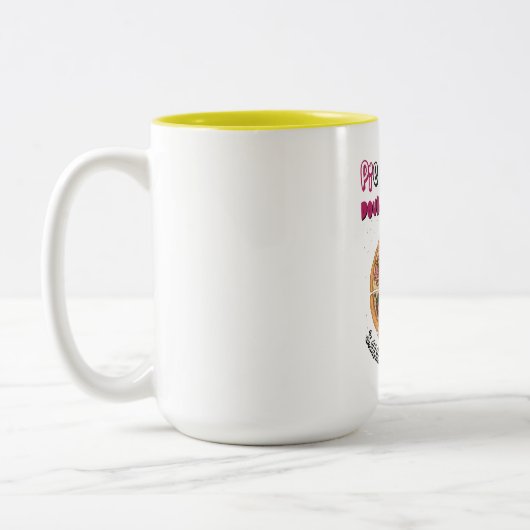 PI DAYパイとピザ融合おもしろいミーム! ツートーンマグカップ (左)