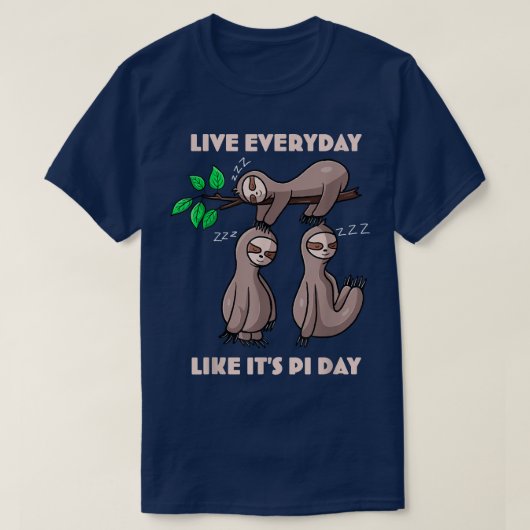 Pi Day毎日のようにPi Dayかわいい眠いS Tシャツ (デザイン正面)
