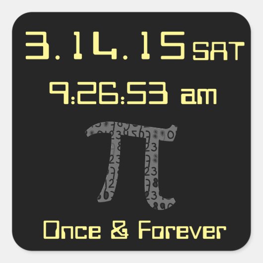 Pi Day 2015年3月カスタムデザインステッカー スクエアシール (正面)