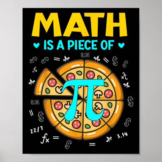 Pi Day 3.14数学はピザビットコインのスタートの一部である ポスター (正面)
