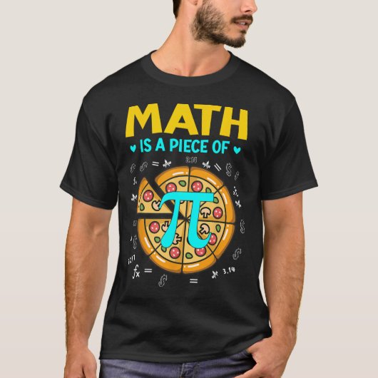 Pi Day 3.14数学はピザビットコインのスタートの一部である Tシャツ (正面)
