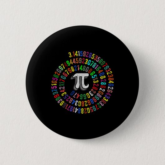 Pi Day 3.14159 Piシンボル科学と数学先生 缶バッジ (正面)