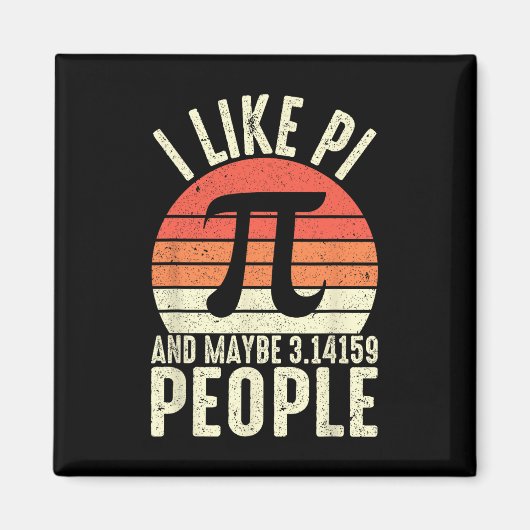 Pi Day 3.14 Piシンボル – 私はPiと多分3.1415が好き マグネット (正面)