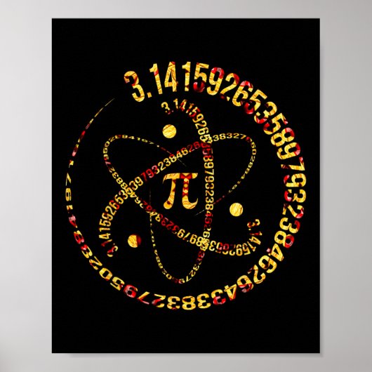 Pi Day Atom Pi 3.14理数愛好家 ポスター (正面)