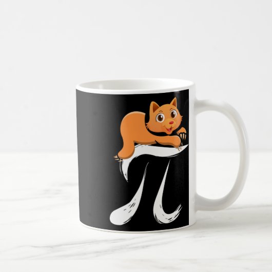 Pi Day Cat Kitten 3月14日マス数学 コーヒーマグカップ (右)