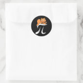Pi Day Cat Kitten 3月14日マス数学 ラウンドシール (バッグ)