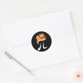 Pi Day Cat Kitten 3月14日マス数学 ラウンドシール (封筒)