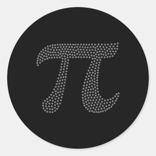 Pi Day Cute 3.14ミニ数学ギークシンボル3月14日 ラウンドシール (正面)