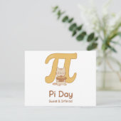 Pi Day Cute Cat Postcard – Sweet & Infinite | Math サンキューカード (スタンド正面)