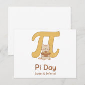 Pi Day Cute Cat Postcard – Sweet & Infinite | Math サンキューカード (正面/裏面)