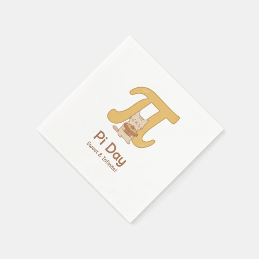 Pi Day Cute Cat Postcard – Sweet & Infinite | Math スタンダードカクテルナプキン (角)