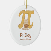 Pi Day Cute Cat Postcard – Sweet & Infinite | Math セラミックオーナメント (右)