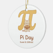 Pi Day Cute Cat Postcard – Sweet & Infinite | Math セラミックオーナメント (左)