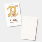Pi Day Cute Cat Postcard – Sweet & Infinite | Math バッジ (正面＆裏面)