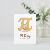 Pi Day Cute Cat Postcard – Sweet & Infinite | Math ポストカード (スタンド正面)