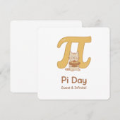 Pi Day Cute Cat Postcard – Sweet & Infinite | Math 招待状 (正面/裏面)