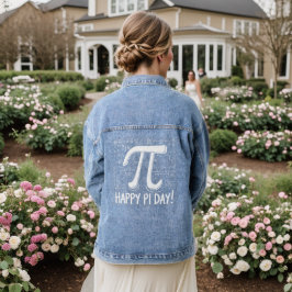 Pi Day Denim Jacket for Women - スタイリッシュ Math Lover デニムジャケット