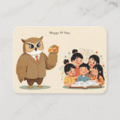 Pi Day Enclosure Card – Cute Owl Teacher エンクロージャーカード (正面)