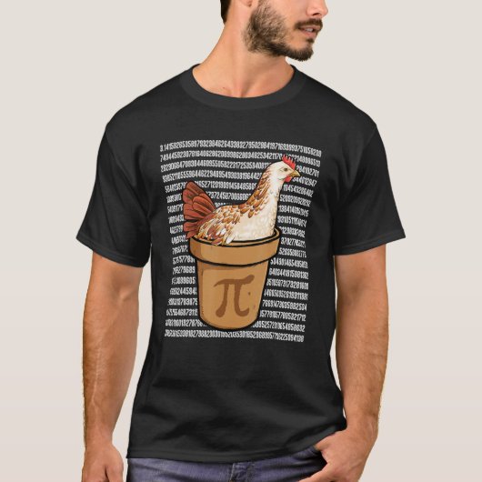 Pi Day Funny Math Chicken in Pi Bowl Math Teacher Tシャツ (正面)