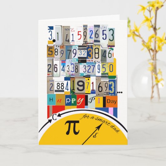 Pi Day Greetings forパパ、Crunching Numbers カード (黄色い花)