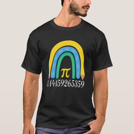 Pi Day Matching Math Physic Teacher Rainbow Funny Tシャツ (正面)