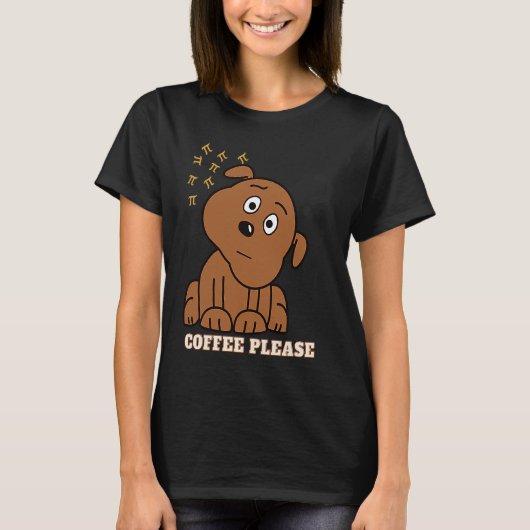 Pi Day Math Coffee and dog Geometry Trigonometry Tシャツ (正面)