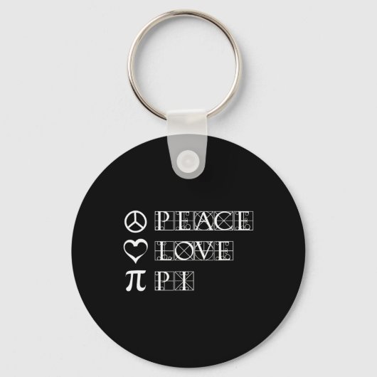 Pi Day Peace Love Math Geometry三角法 キーホルダー (正面)
