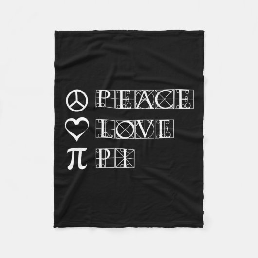 Pi Day Peace Love Math Geometry三角法 フリースブランケット (正面)