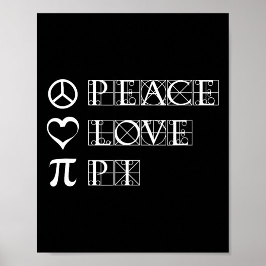 Pi Day Peace Love Math Geometry三角法 ポスター (正面)