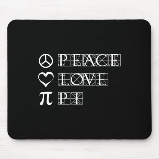 Pi Day Peace Love Math Geometry三角法 マウスパッド (正面)