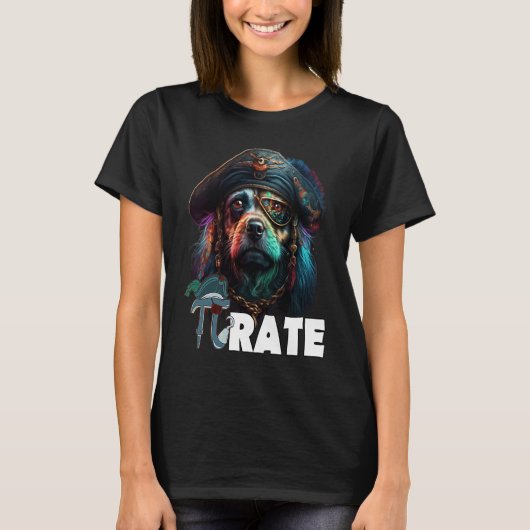 Pi Day Pi rate Dog 314 Funny Math Science Teacher Tシャツ (正面)