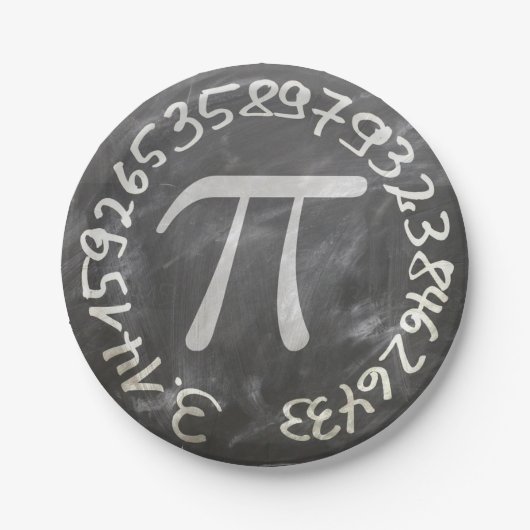 Pi Day PiDay Chalkboard教育 ペーパープレート (正面)