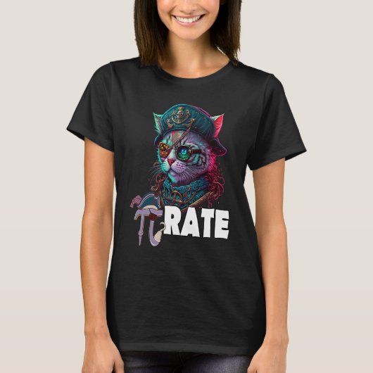 Pi Day Pirate Cat 3 14 Math Science先生Pi Ra Tシャツ (正面)
