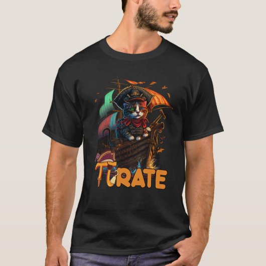 Pi Day Pirate Cat 3 14  Math Science Teacher Pi ra Tシャツ (正面)