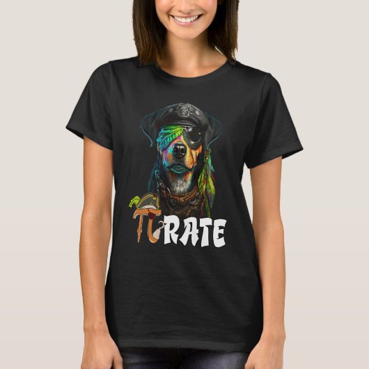 Pi Day Pirate Dog 3 14 Funny Math Science Teacher Tシャツ (正面)