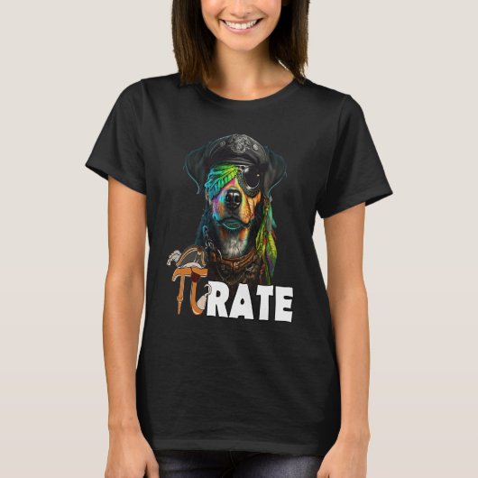 Pi Day Pirate Dog 3 14 Funny Math Science Teacher  Tシャツ (正面)