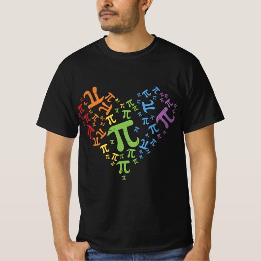 Pi Day Rainbow Heart Math LGBT Gay Lesbian Pride G Tシャツ (正面)