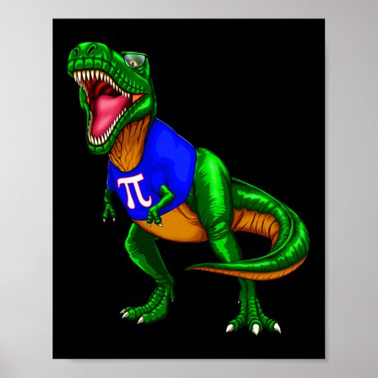Pi Day Rex Dinosaur T Shirt Math Gift Men Women Ki ポスター (正面)