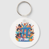 Pi Day Squad Celebration Design キーホルダー (正面)