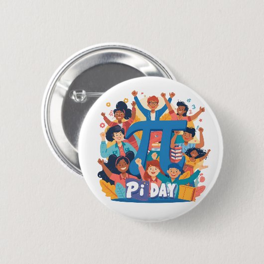 Pi Day Squad Celebration Design 缶バッジ (正面&裏面)