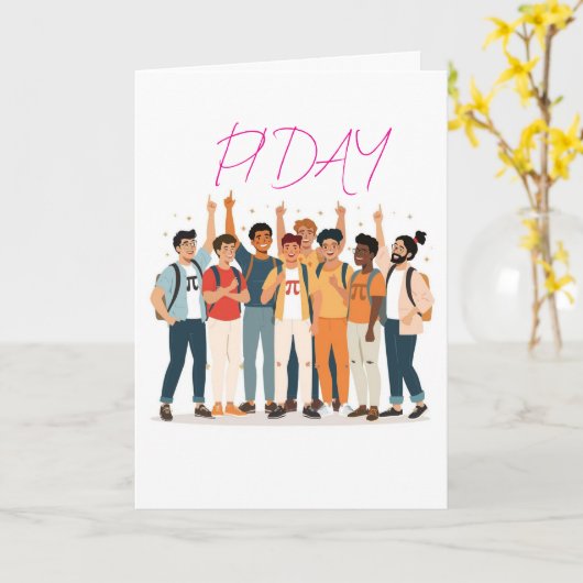 Pi Day Squad – Math Lovers Illustration カード (黄色い花)