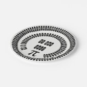 pi Digits Math pi= 3.14159 pi Day 2017白黒 ペーパープレート (アングル)