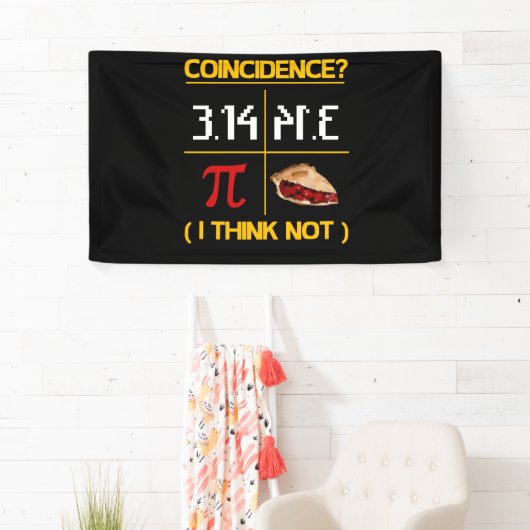 Pi Equals Pie Coincidence Math Pun Pi Day 横断幕 (インサイチュ)