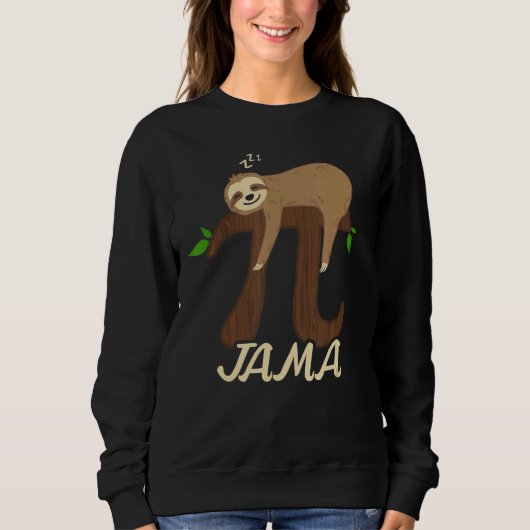 Pi Jama 3 14 Pi番号科学シンボルSloth Mat スウェットシャツ (正面)