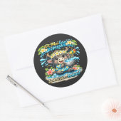 Pi Mai Lao Splash Soaked Like a Buffalo Funny Shir ラウンドシール (封筒)