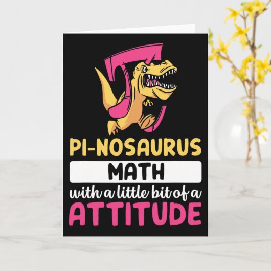 Pi Math Mathematics Dinosaur Dino Pi Day  カード (黄色い花)