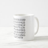 Pi Mugの最初の100桁 コーヒーマグカップ (正面右)